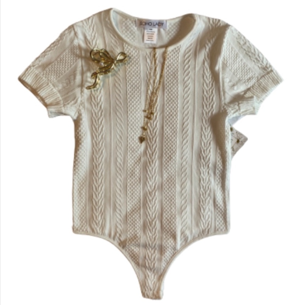 Bodysuit with different stitch patterns